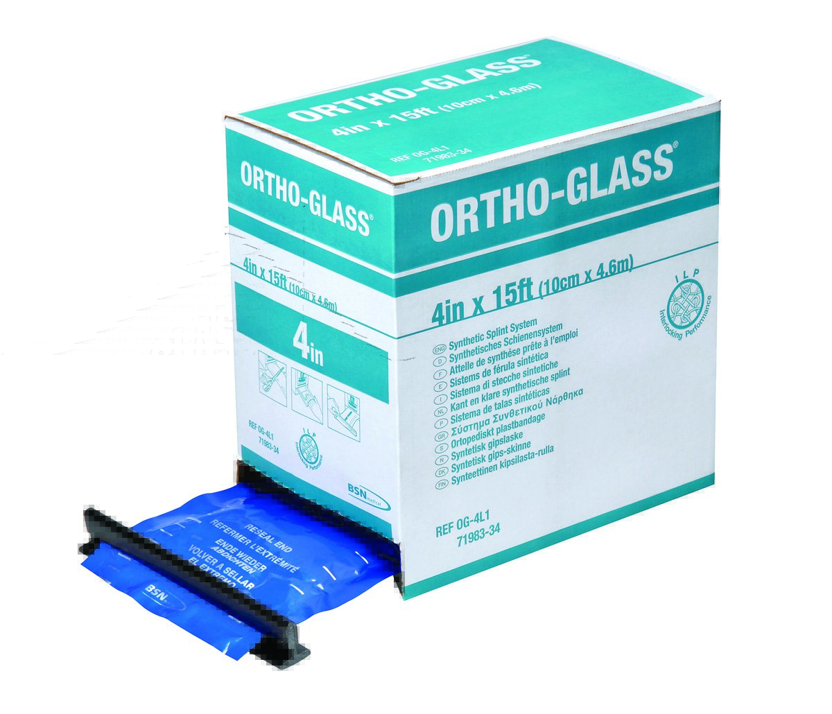 BSN Medical - Padded Precut Splint ORTHO-GLASS® 3 X 12 Inch Fiberglass White [10/BX]