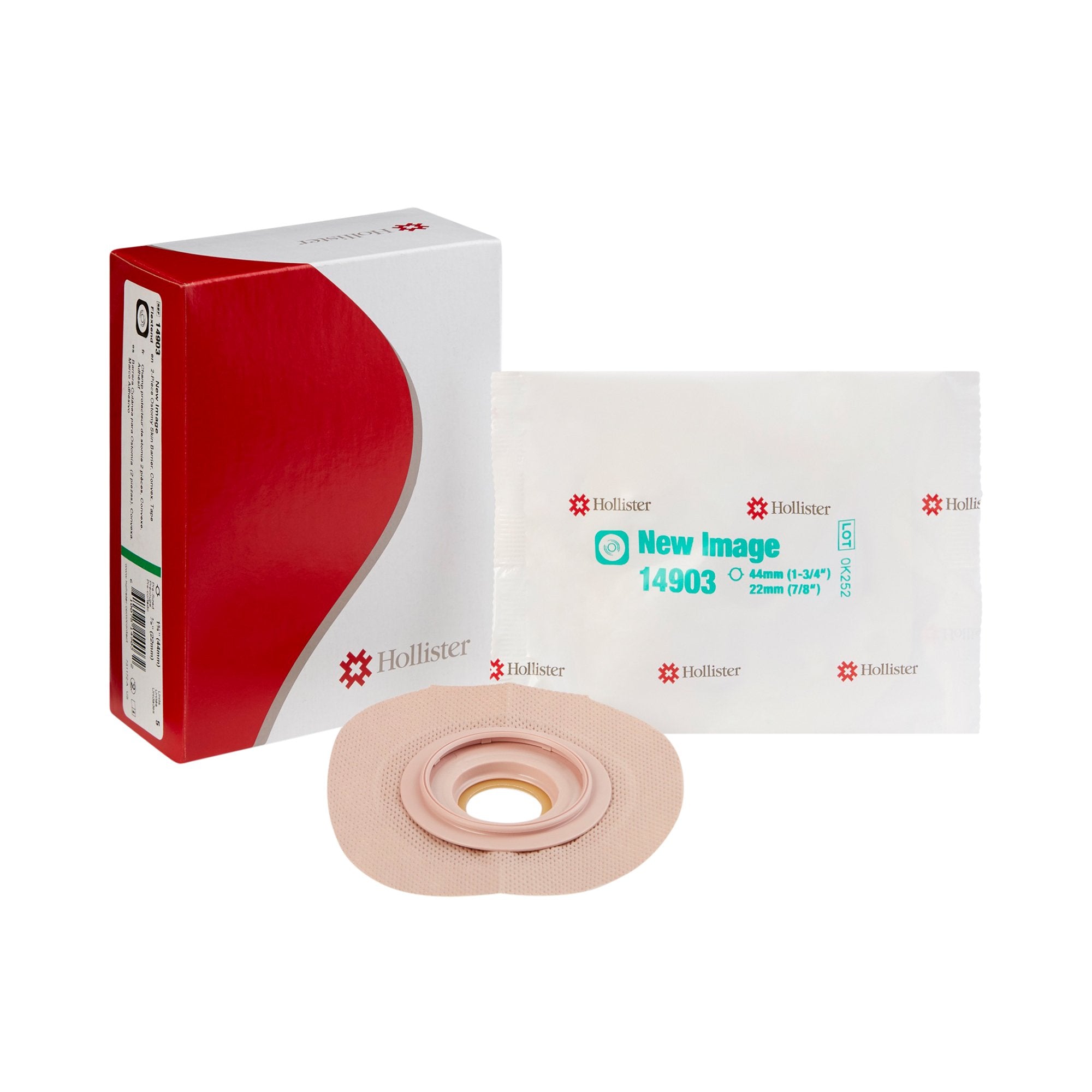 Hollister - Ostomy Barrier FlexTend™ Precut, Extended Wear Adhesive Tape 44 mm Flange Green Code System Hydrocolloid 7/8 Inch Opening [5/BX]