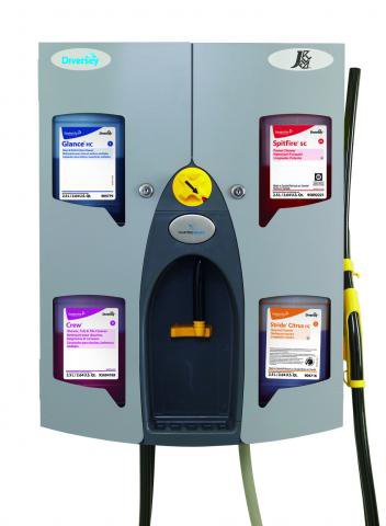 Lagasse - Chemical Dispenser Diversey™ J-Fill® QuattroSelect® Gray Powder Coated Steel Push Button Wall Mount [1/EA]