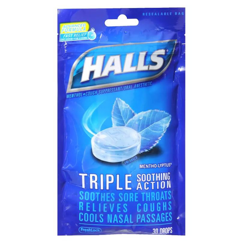 Cadbury Adams USA - Cold and Cough Relief Halls® 5.4 mg Strength Lozenge 30 per Bag [1/BG]
