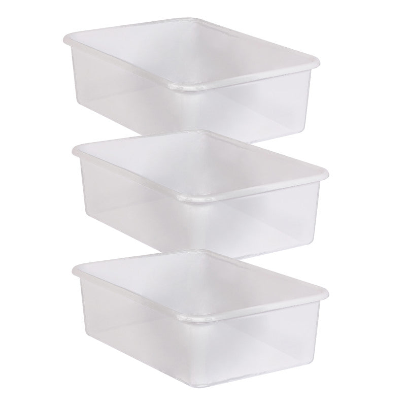TEACHER CREATED RESOURCES - Large Plastic Storage Bin, Clear, Pack of 3