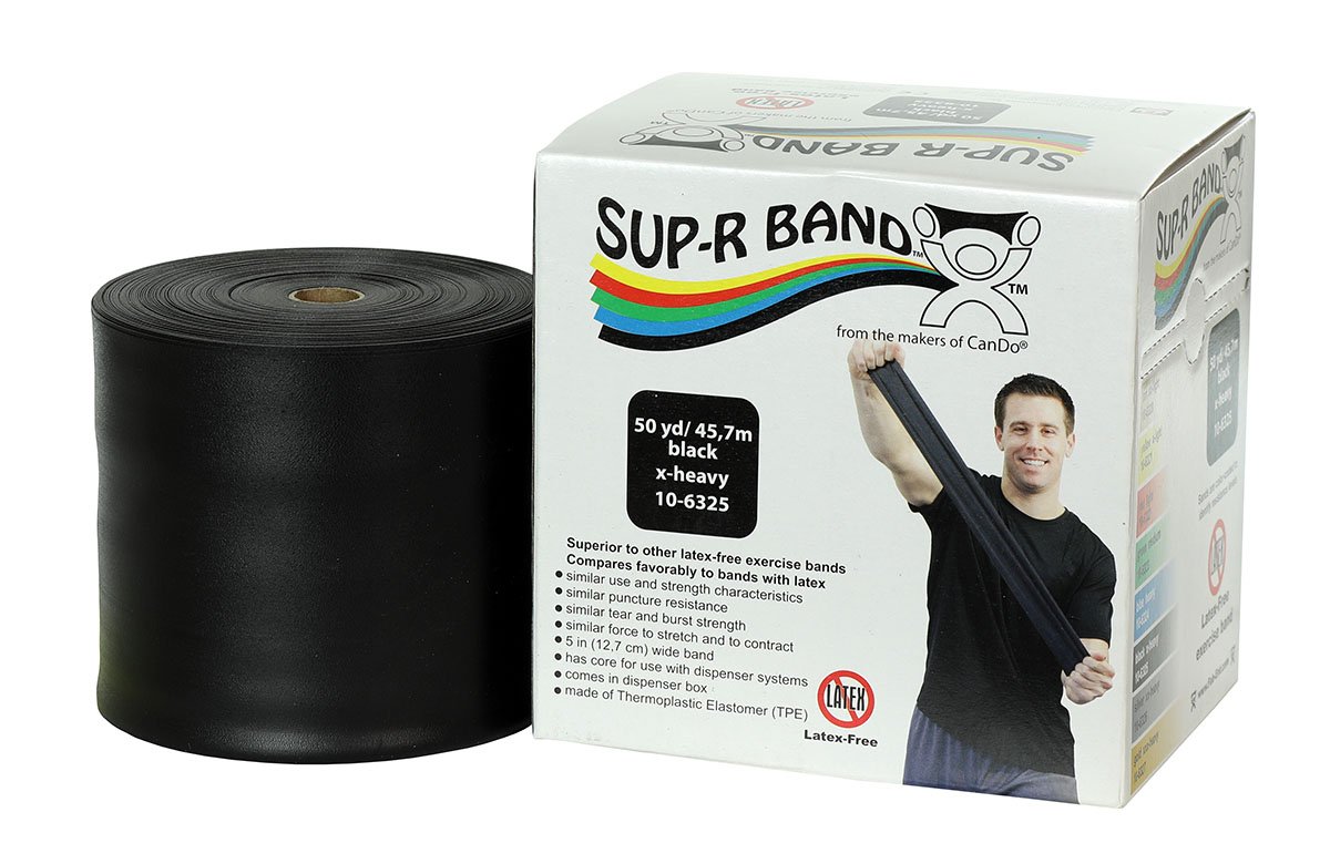 Fabrication Enterprises - Exercise Resistance Band Sup-R Band® Black 5 Inch X 50 Yard X-Heavy Resistance [1/EA]