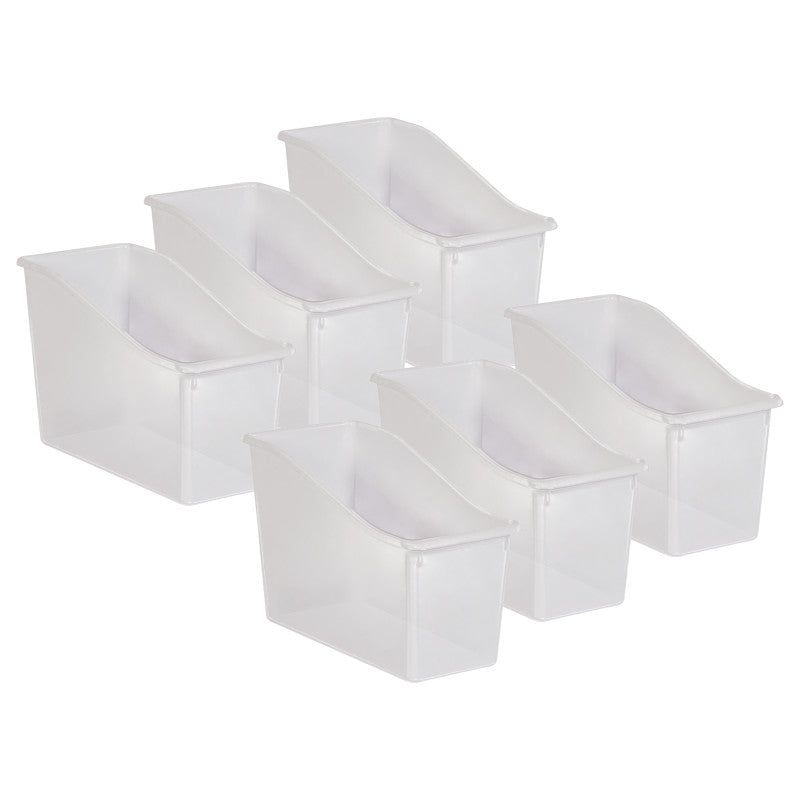 TEACHER CREATED RESOURCES - Plastic Book Bin, Clear, Pack of 6