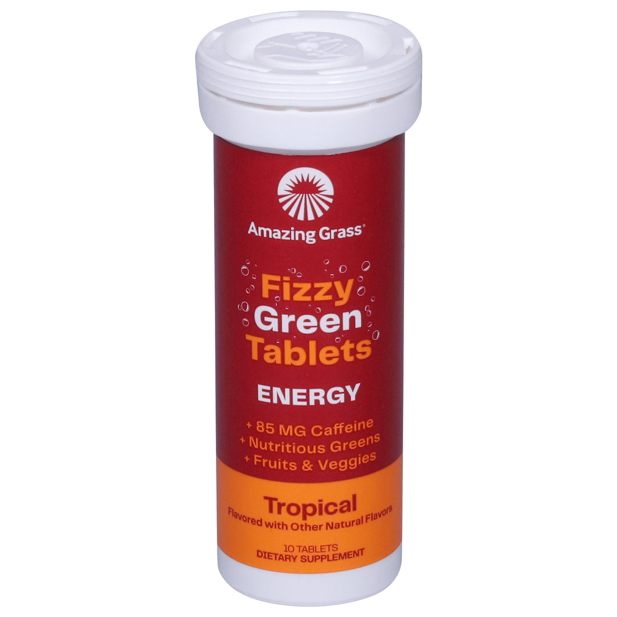 Amazing Grass Tablets Fizzy Green Tropical Energy 10 ea - Case of 6