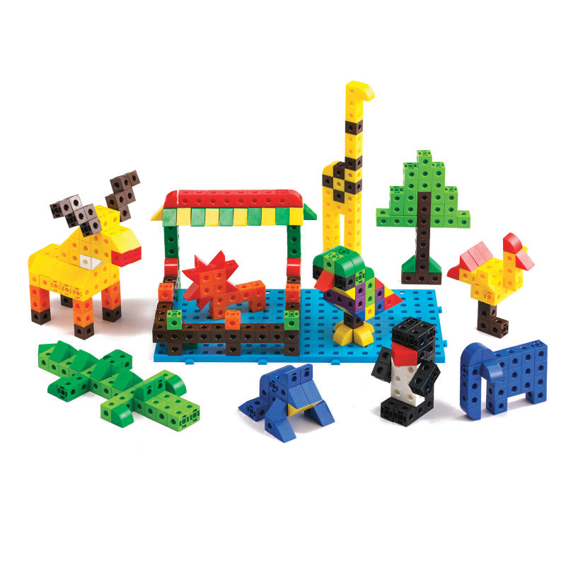 EDXEDUCATION - Linking Cubes Classroom Set - 500 Construction Blocks in 10 Colors