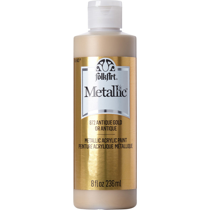 Acrylic Paint Metallic, 8oz., Antique Gold Metallic