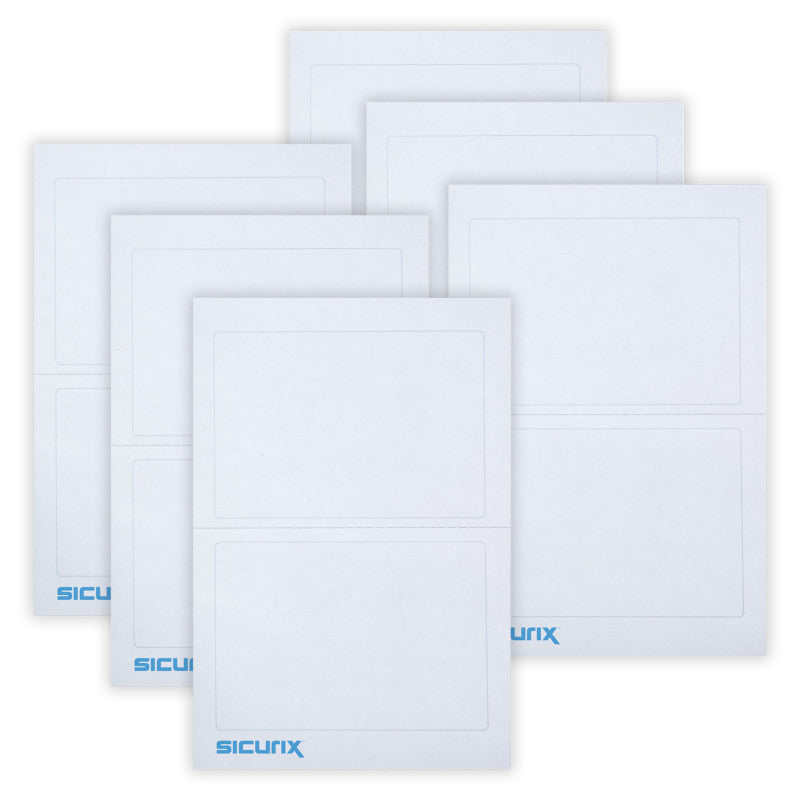 Plain Adhesive Badges, White, 100 Per Pack, 6 Packs