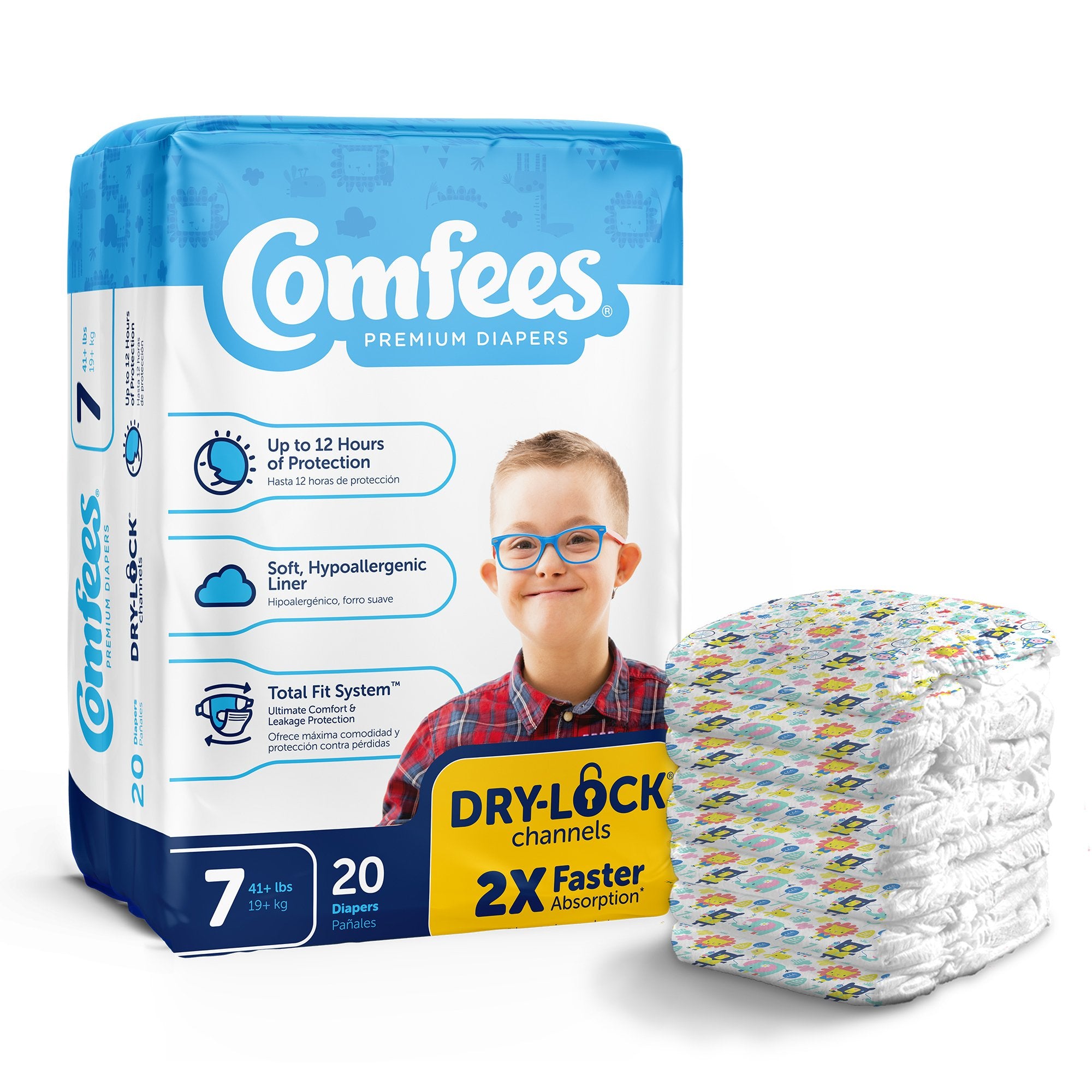 Attends Healthcare Products - Unisex Baby Diaper Comfees® Size 7 Disposable Moderate Absorbency [20/BG]
