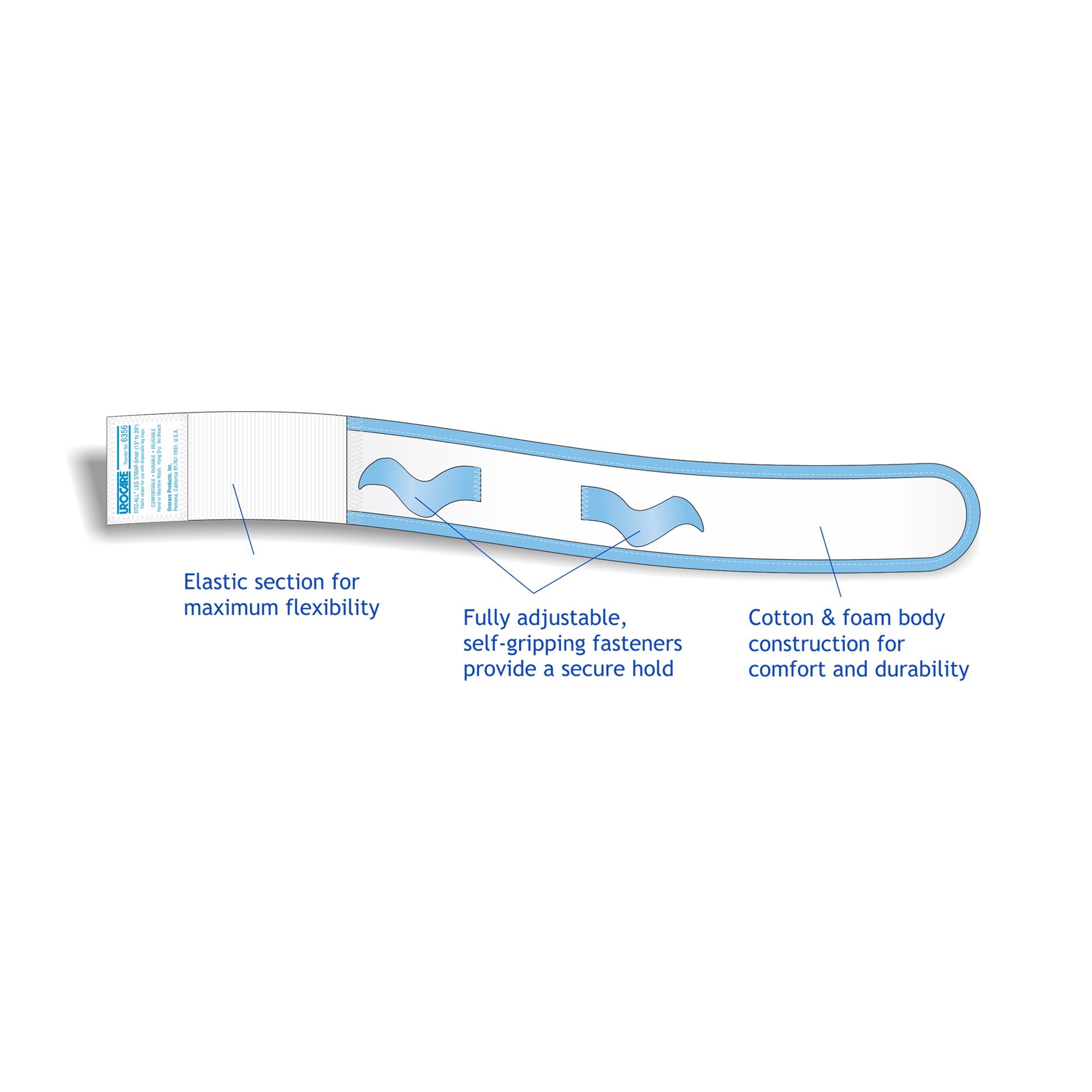 Urocare Products - Leg Bag Strap Urocare® 13 to 20 Inch Long, Small, 2 Inch Wide, Fabric, Hook and Loop [1/EA]