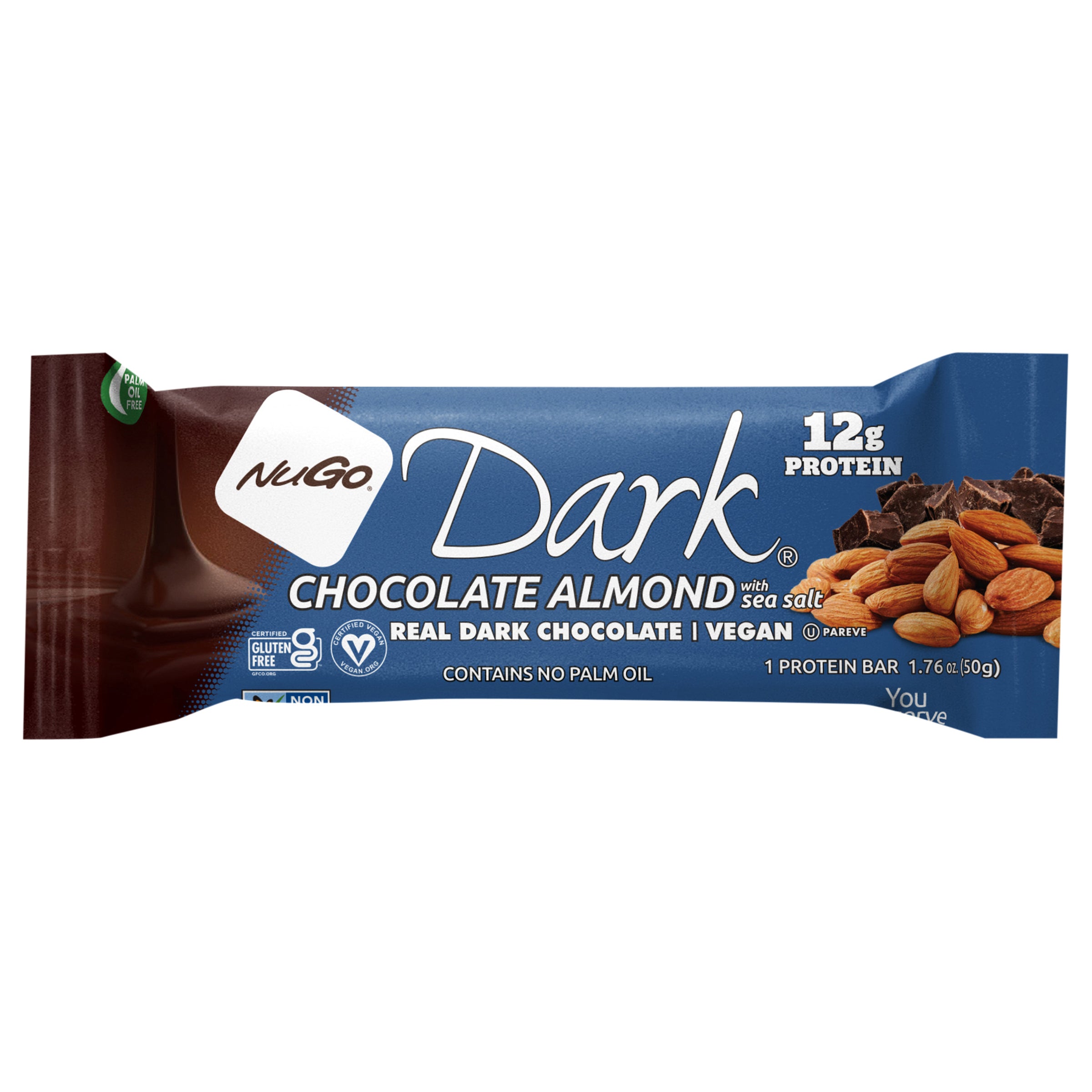 NuGo Dark Chocolate Almond Protein Bar 1.76 oz - Case of 12