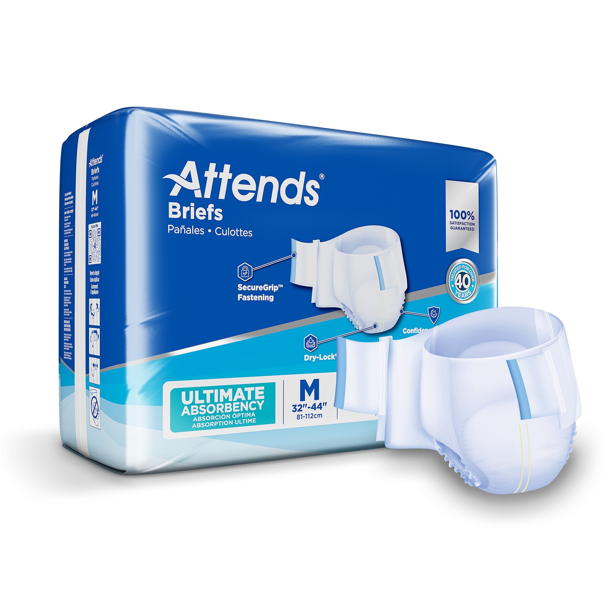 Attends Healthcare Products - Unisex Adult Incontinence Brief Attends® Advanced Medium Disposable Heavy Absorbency [24/BG]