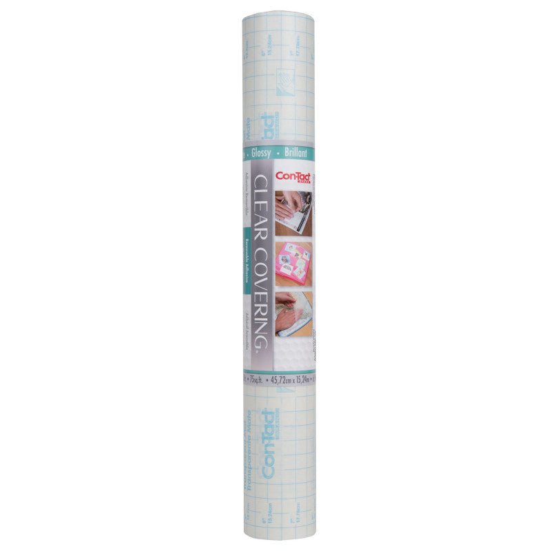 CON-TACT BRAND - Clear Cover™ Adhesive Covering, Clear, 18" x 50 ft, Glossy