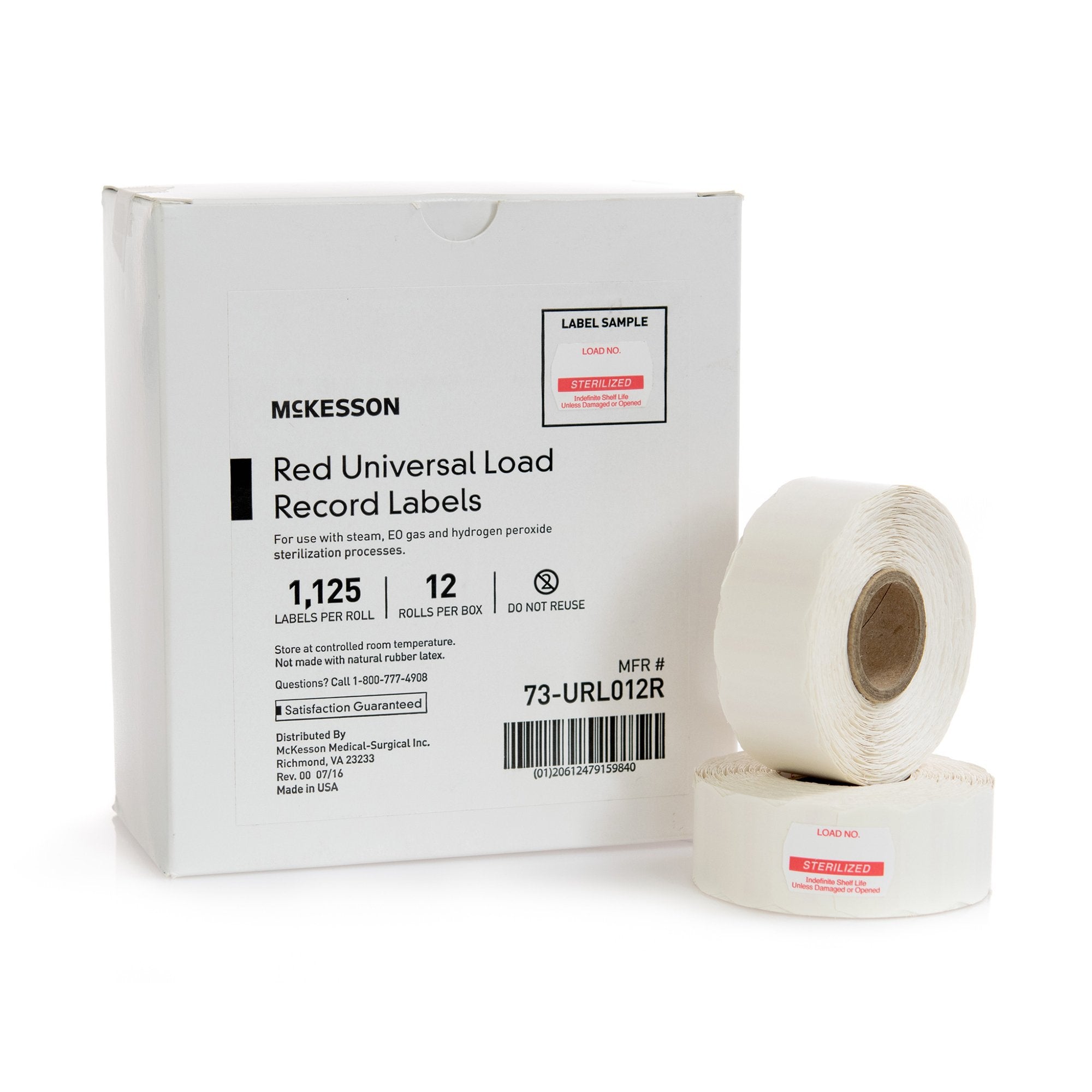 McKesson Brand - Sterilization Load Record Label McKesson Brand Steam / EO Gas / Sterrad® Sterilization System [12/BX]