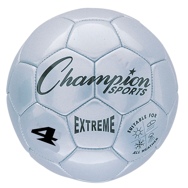 CHAMPION SPORTS - Extreme Soccer Ball, Size 4, Silver