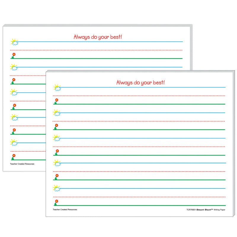 TEACHER CREATED RESOURCES - Smart Start K-1 Writing Paper: 100 Sheets Per Pack, 2 Packs