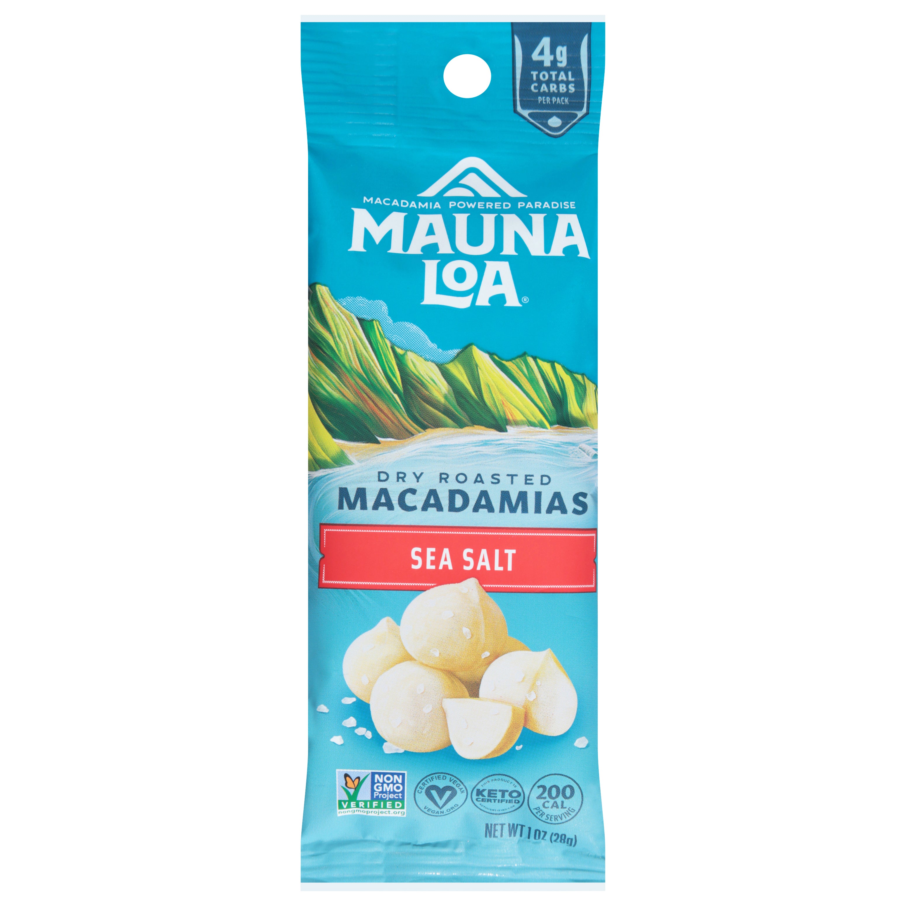 Mauna Loa Dry Roasted Sea Salt Macadamias 1 oz - Case of 12