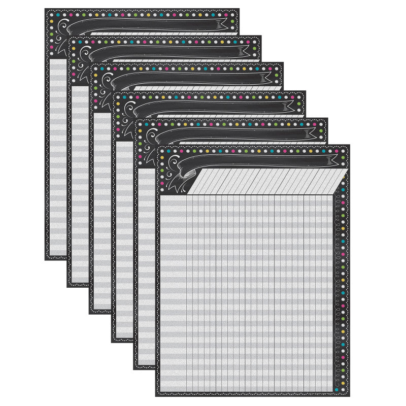 TEACHER CREATED RESOURCES - Chalkboard Brights Incentive Chart, Pack of 6