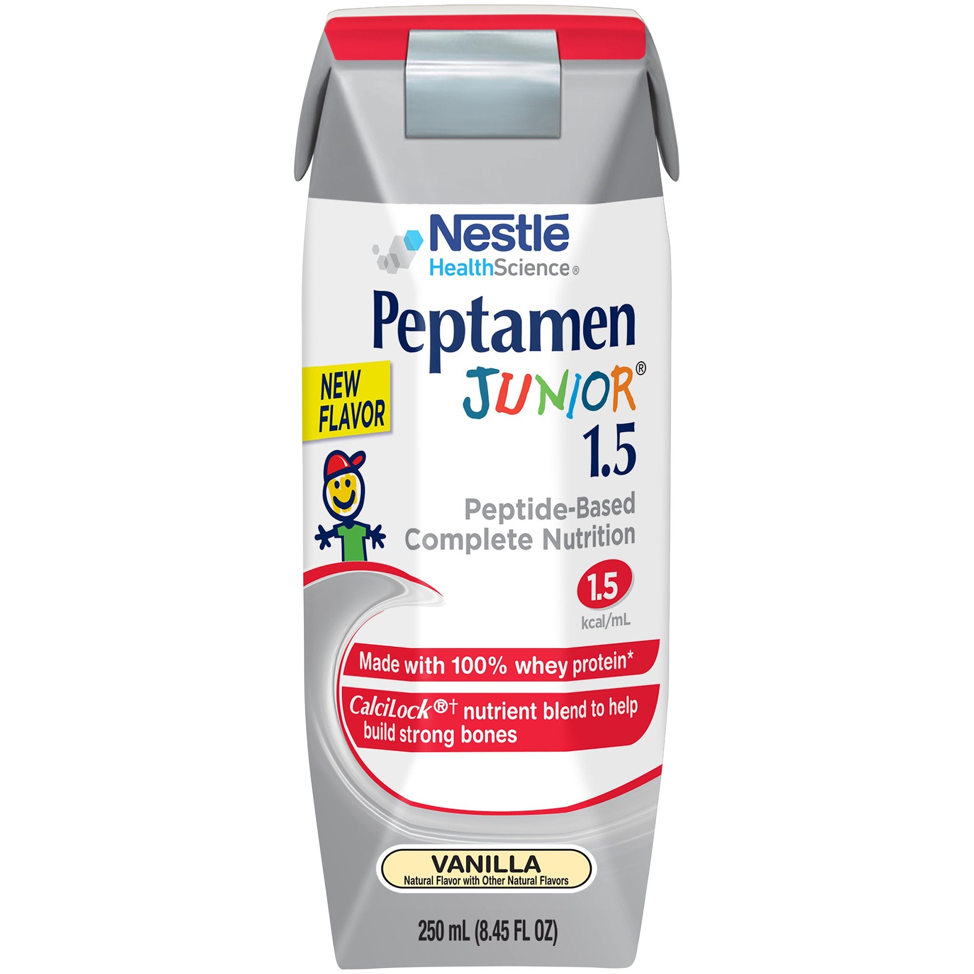Nestle Healthcare Nutrition - Pediatric Tube Feeding Formula Peptamen Junior® 1.5 Vanilla Flavor 250 mL Carton Liquid Whey Protein Impaired GI Function [1/EA]