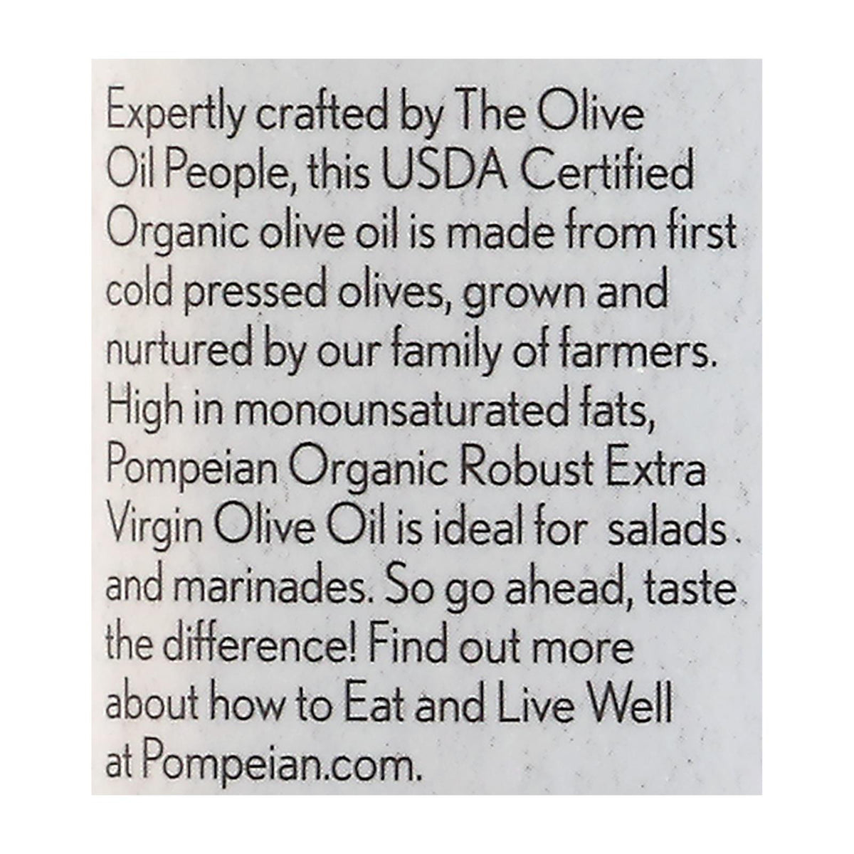 Pompeian Organic Extra Vigin Olive Oil - Case of 6 - 16 FZ