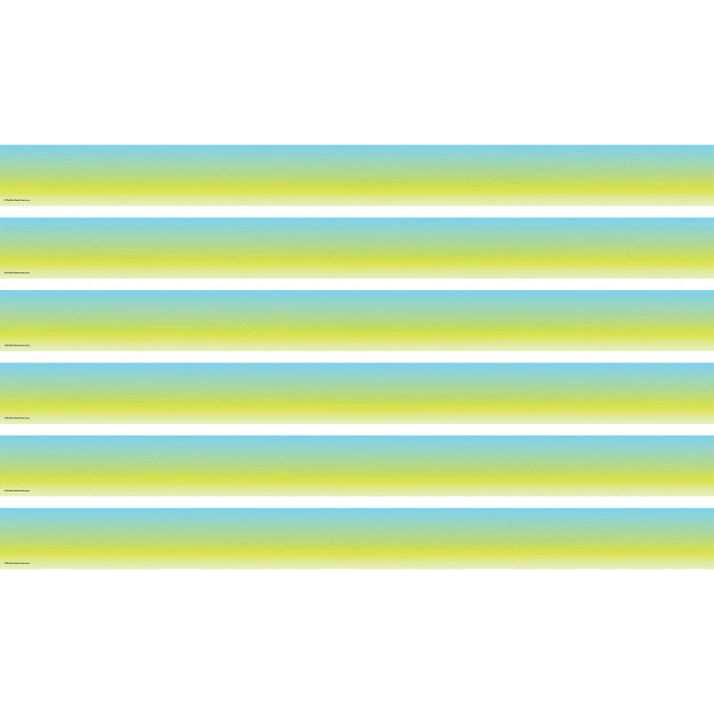 TEACHER CREATED RESOURCES - Aqua and Lime Color Wash Straight Border Trim, 35 Feet Per Pack, 6 Packs