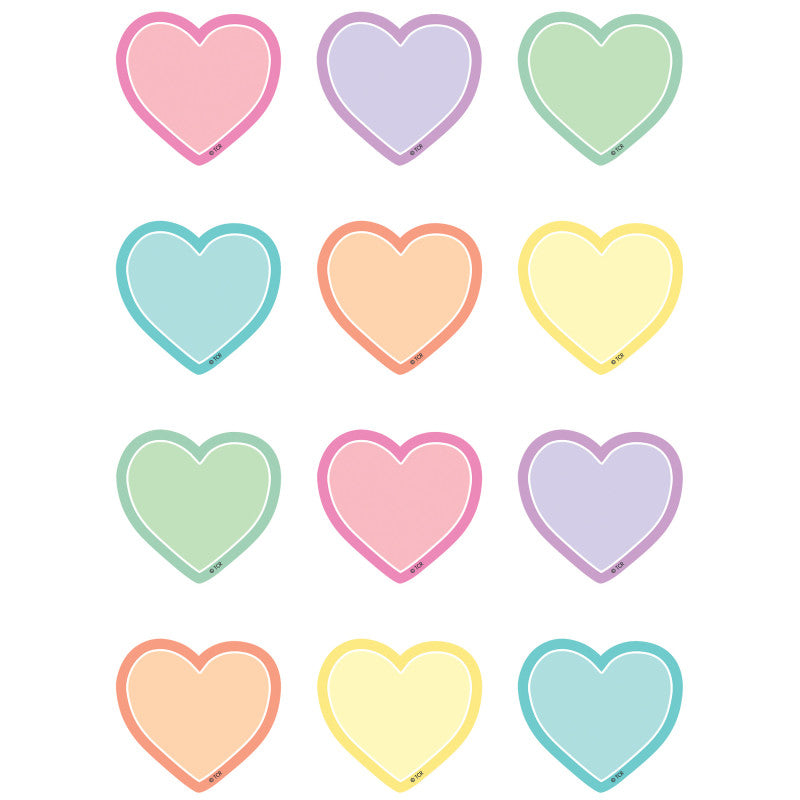 TEACHER CREATED RESOURCES - Pastel Pop Hearts Mini Accents, 36 Per Pack, 6 Packs