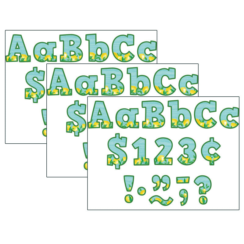 TEACHER CREATED RESOURCES - Lemon Zest Bold Block 4" Letters Combo Pack, 230 Per Pack, 3 Packs