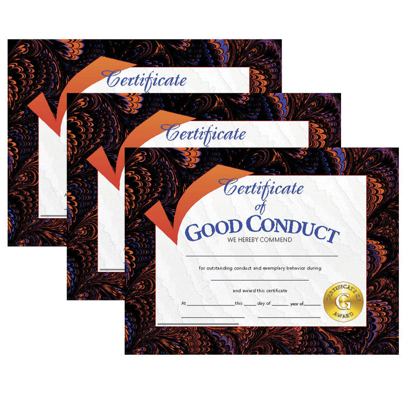 HAYES PUBLISHING - Certificate of Good Conduct, 8.5" x 11", 30 Per Pack, 3 Packs