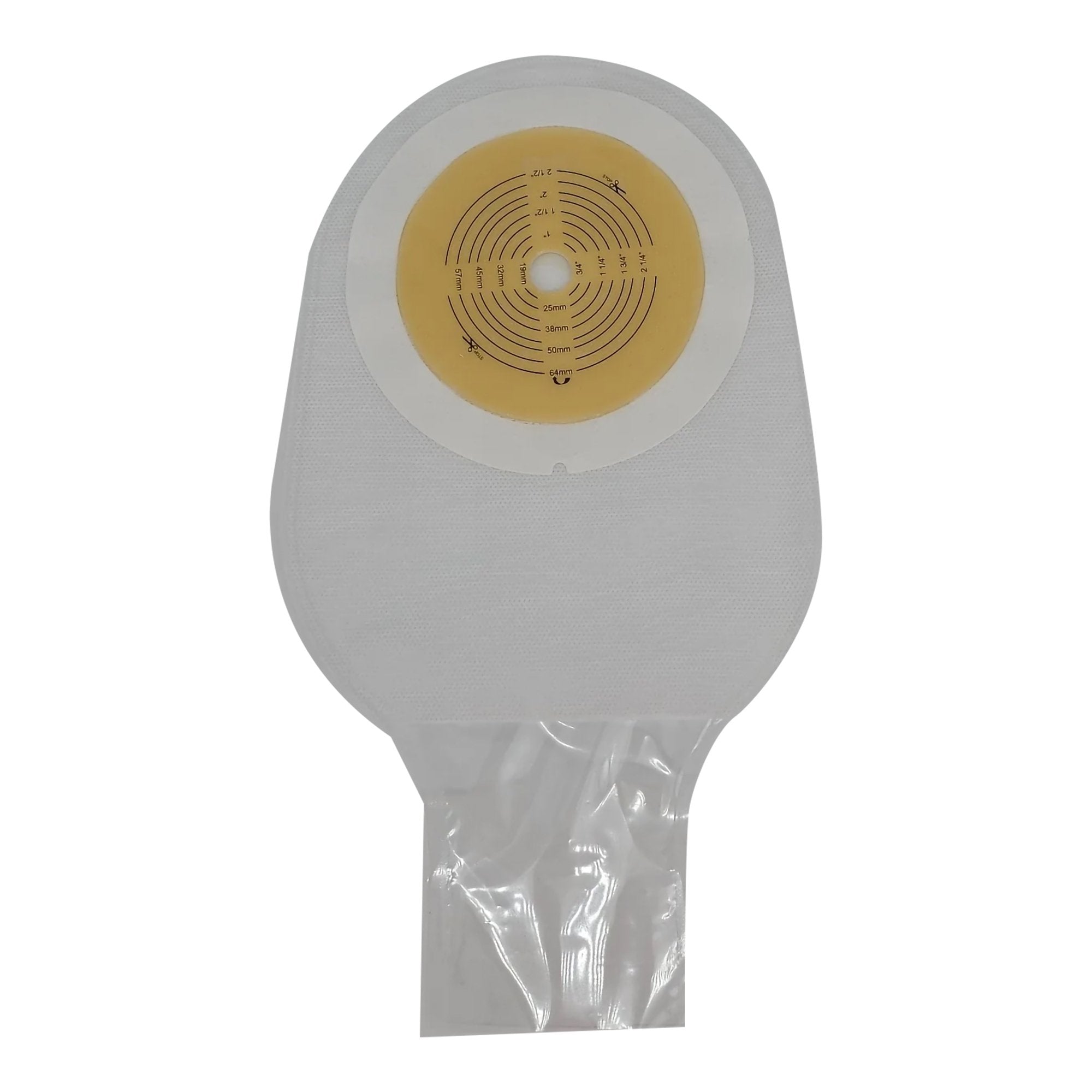 Safe N Simple - Ostomy Pouch Safe n Simple™ One-Piece System 12 Inch Length Flat, Trim To Fit 1/2 to 2-1/2 Inch Stoma Drainable [10/BX]
