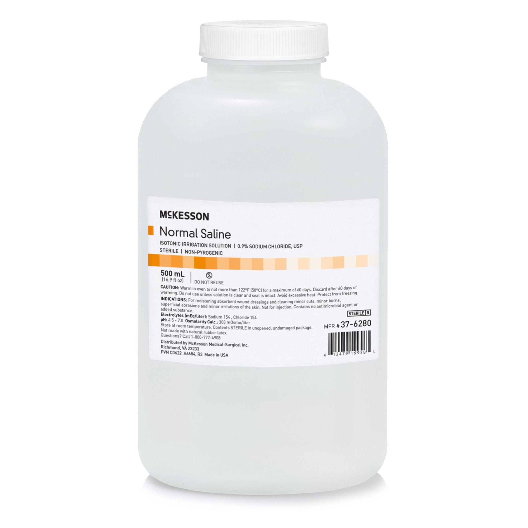 McKesson Brand - Irrigation Solution - OTC McKesson 0.9% Sodium Chloride Not for Injection Bottle, Screw Top 500 mL [1/EA]