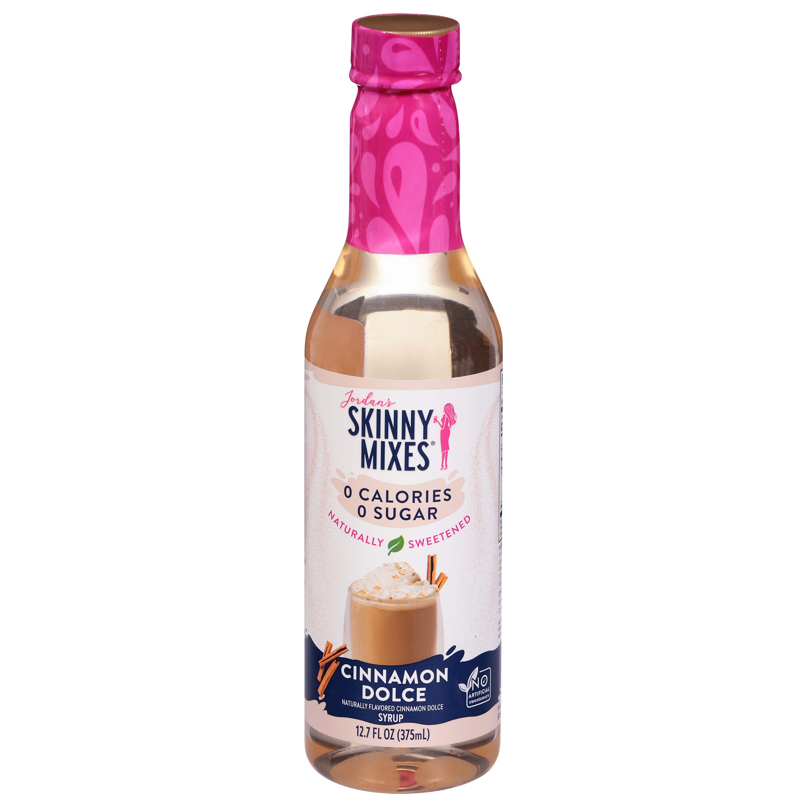 Jordan's Skinny Mixes 0 Calories 0 Sugar Cinnamon Dolce Syrup 12.7 fl oz - Case of 6