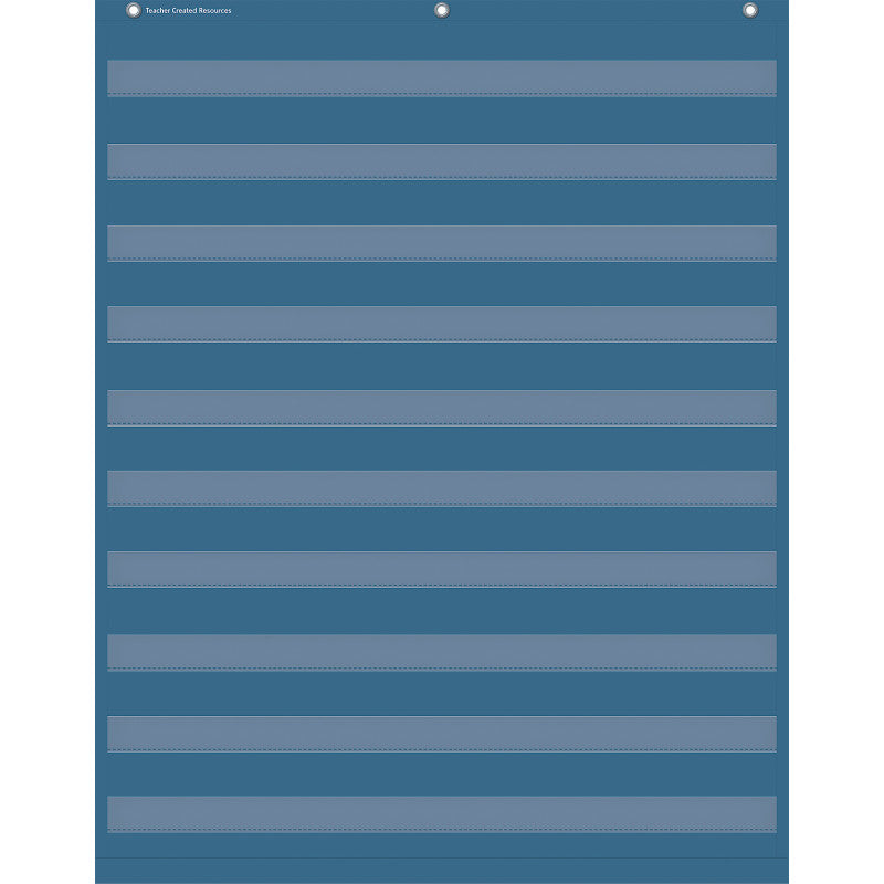 TEACHER CREATED RESOURCES - Slate Blue 10 Pocket Chart, 34" x 44"