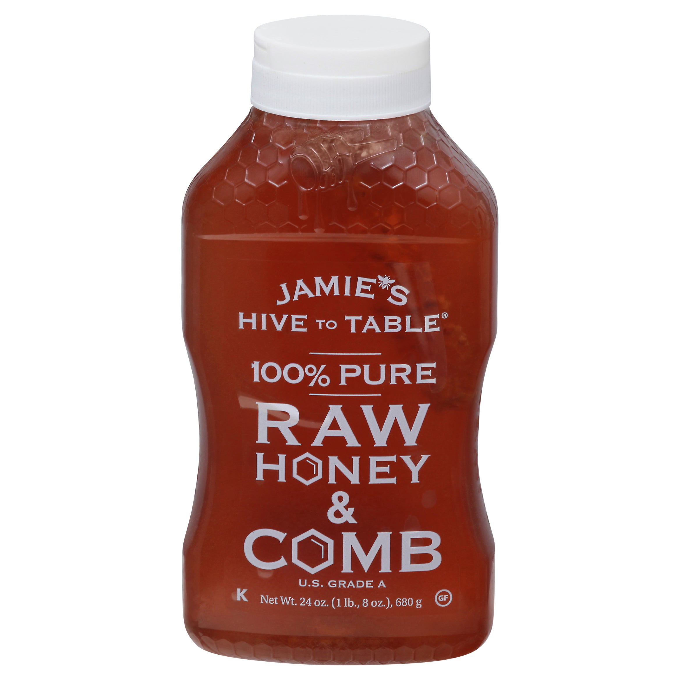 Jamie's Hive to Table 100% Pure Raw Honey & Comb 24 oz - Case of 6