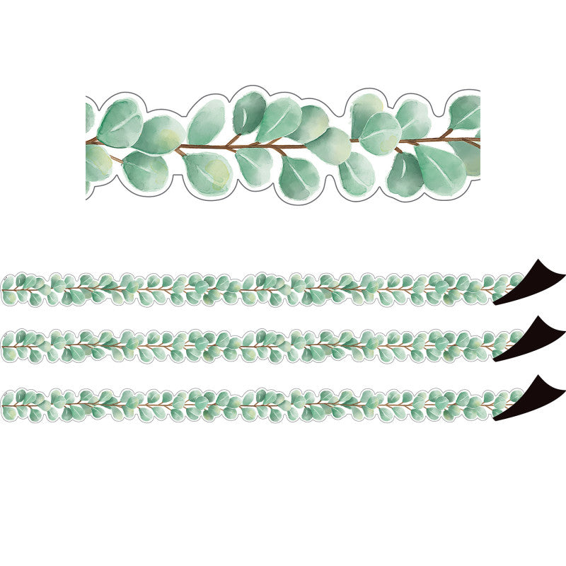 TEACHER CREATED RESOURCES - Eucalyptus Die-Cut Magnetic Border, 24 Feet Per Pack, 3 Packs