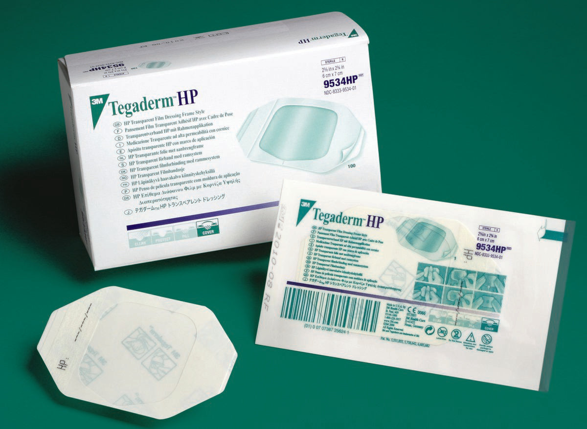 Solventum Corporation - Transparent Film Dressing 3M™ Tegaderm™ HP 4 X 4-3/4 Inch Frame Style Delivery Rectangle Sterile [50/BX]