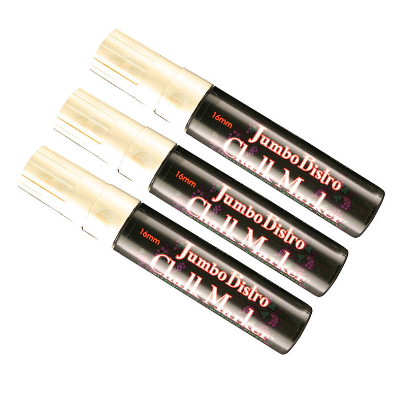MARVY UCHIDA - Jumbo Bistro 16mm Tip Chalk Marker, White, Pack of 3