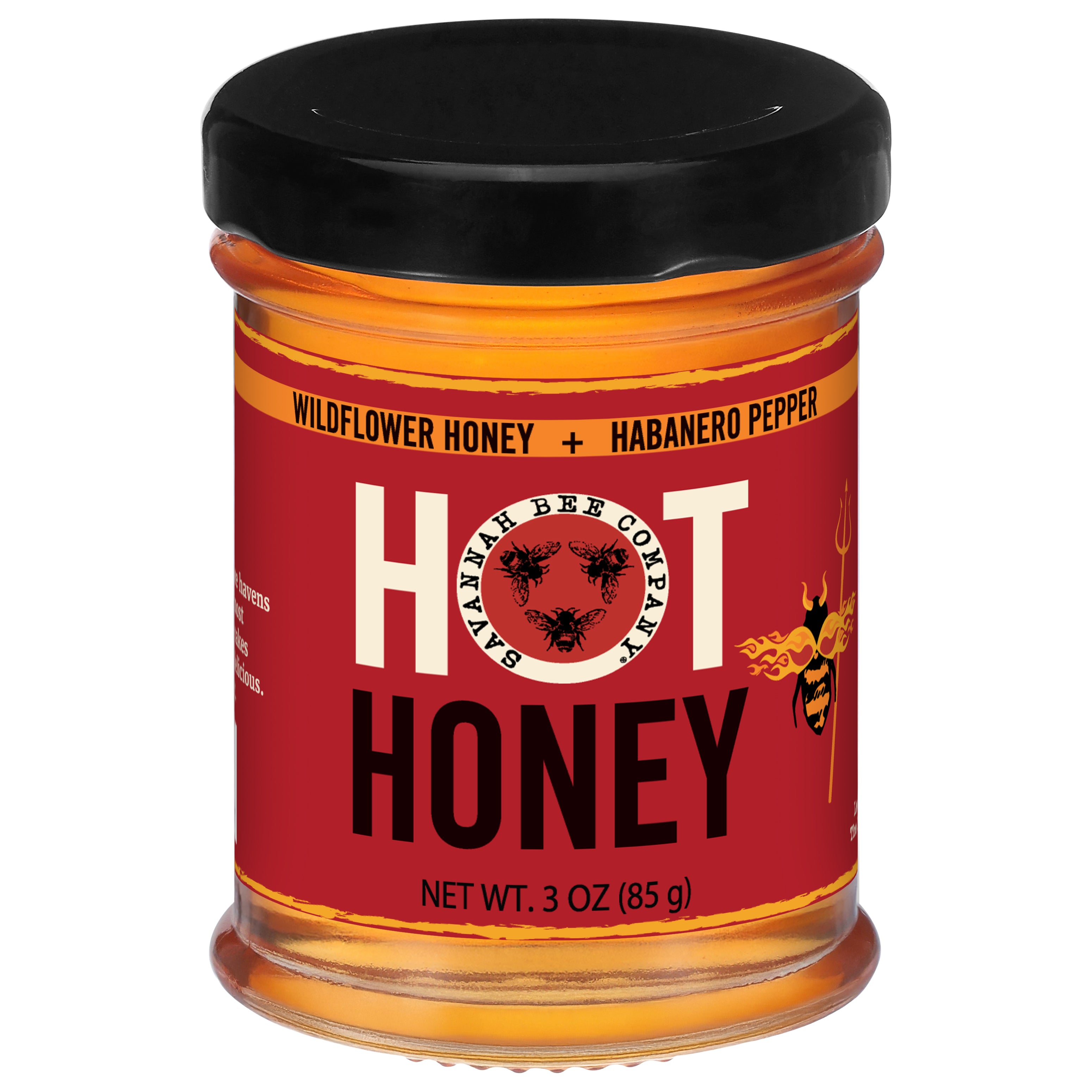 Savannah Bee Company Wildflower Honey + Habanero Pepper Hot Honey 3 oz - Case of 12