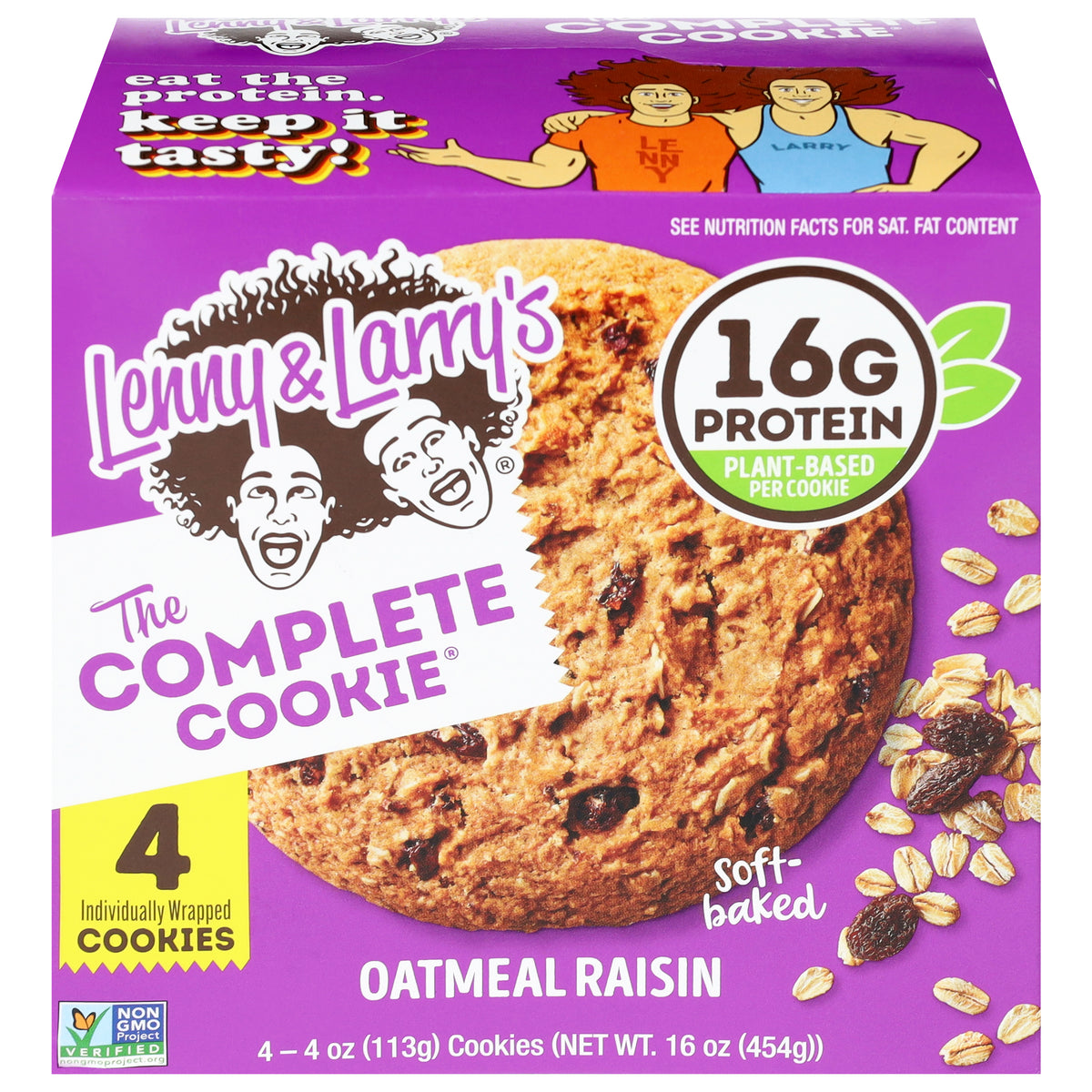 Lenny & Larry's The Complete Cookie Soft-Baked Oatmeal Raisin Cookies 4 - 4 oz Each - Case of 6