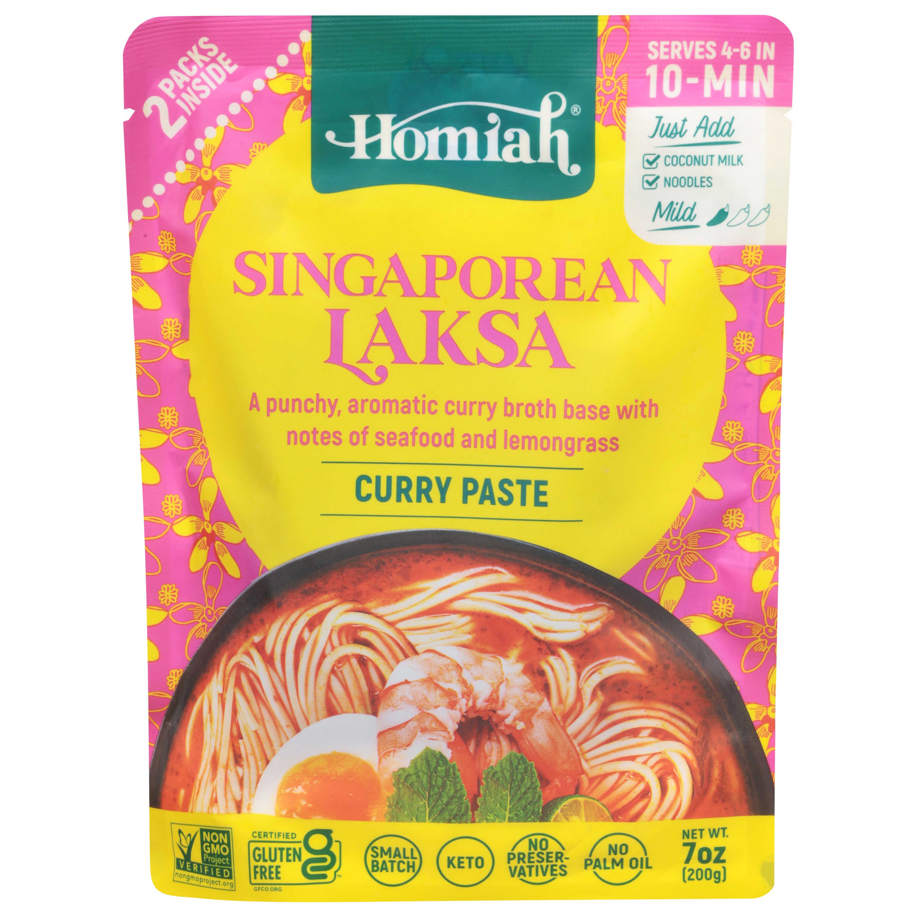Homiah Mild Singaporean Laksa Curry Paste 7 oz - Case of 6
