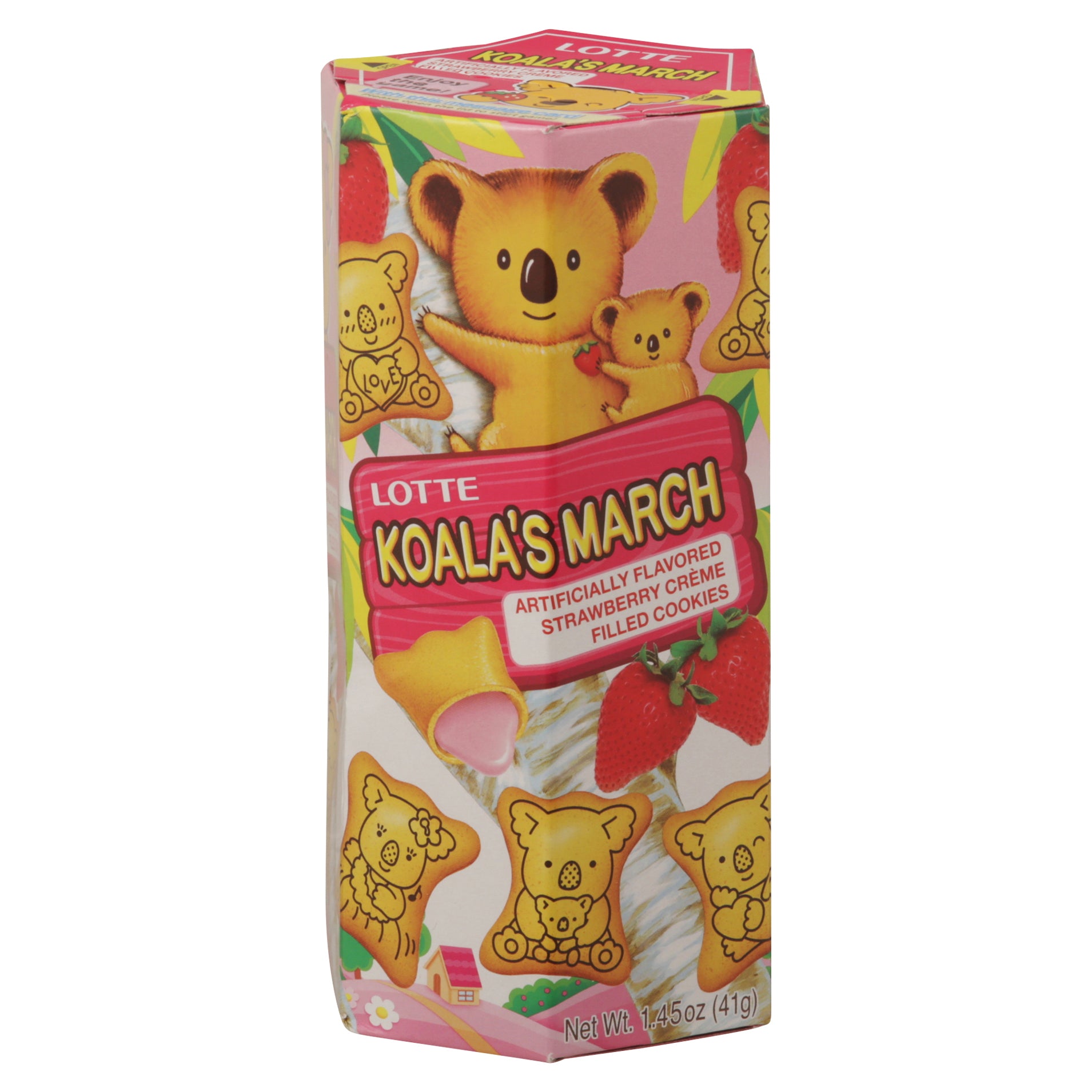 Lotte Koala's March Strawberry Creme Filled Cookie 1.45 oz - Case of 6