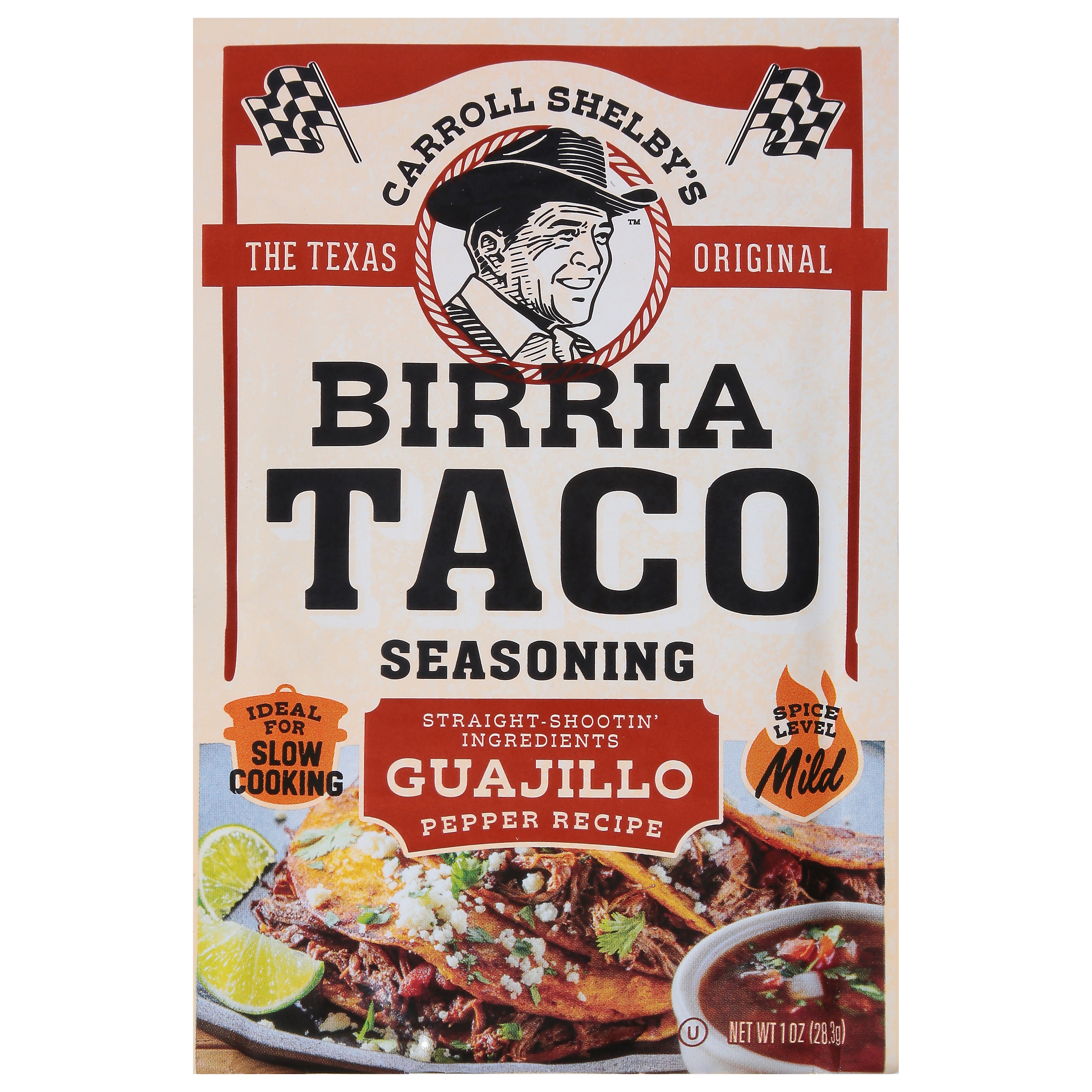 Carroll Shelby's Mild Guajillo Pepper Recipe Birria Taco Seasoning 1 oz - Case of 12