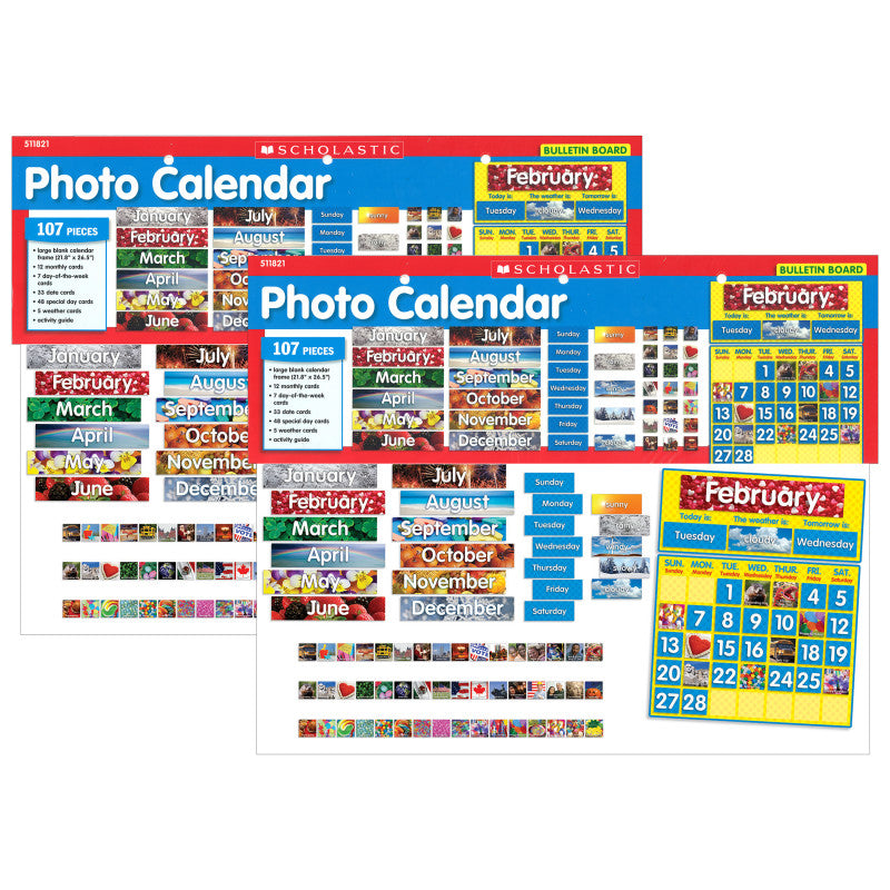 SCHOLASTIC TEACHING SOLUTIONS - Photo Calendar Bulletin Board, 2 Sets