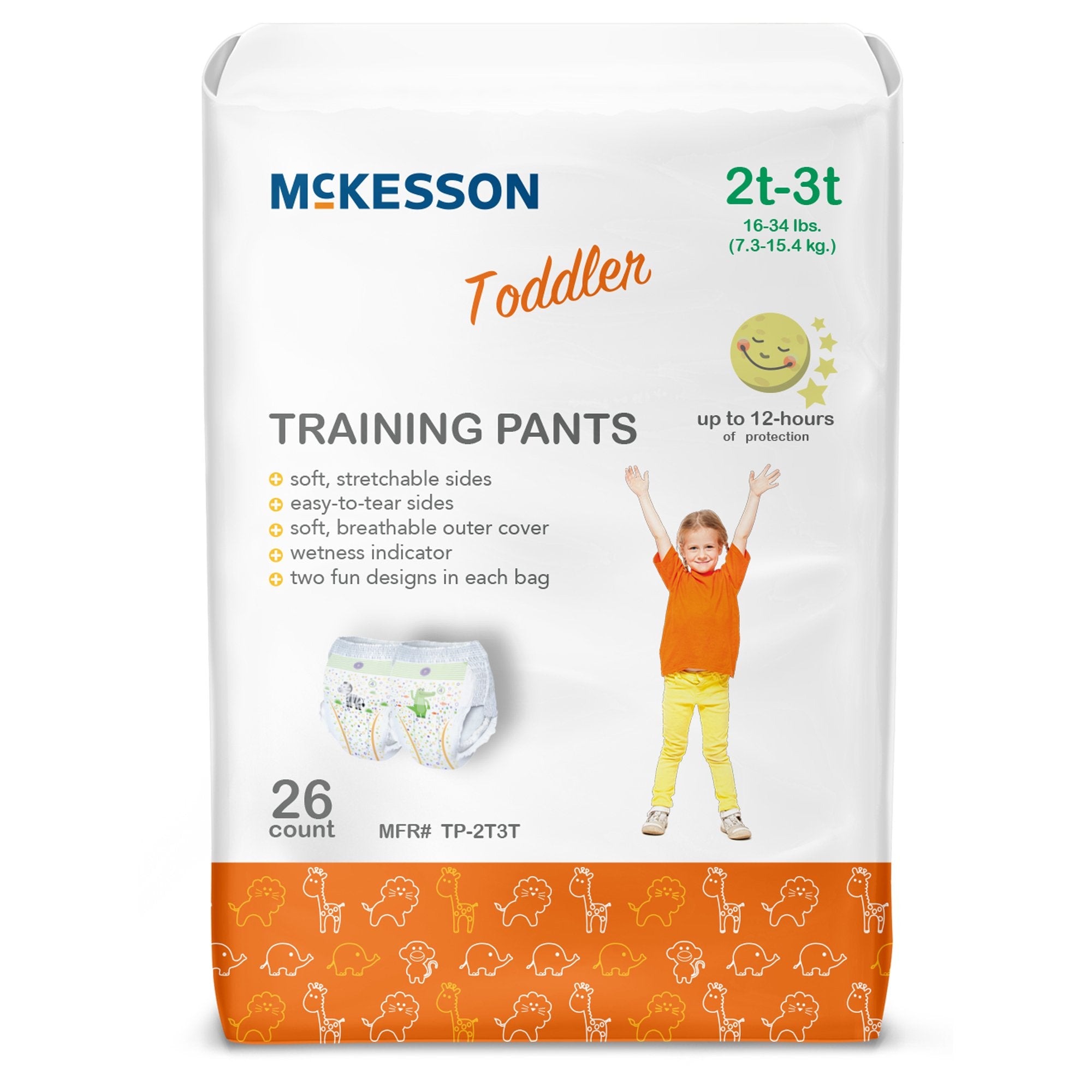 McKesson Brand - Unisex Toddler Training Pants McKesson Pull On with Tear Away Seams Size 2T to 3T Disposable Heavy Absorbency [1/BG]