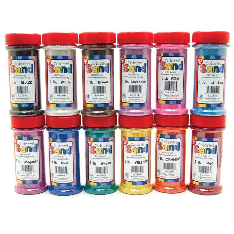 HYGLOSS - Bucket O' Sand, Assorted Colors, 12 Packs