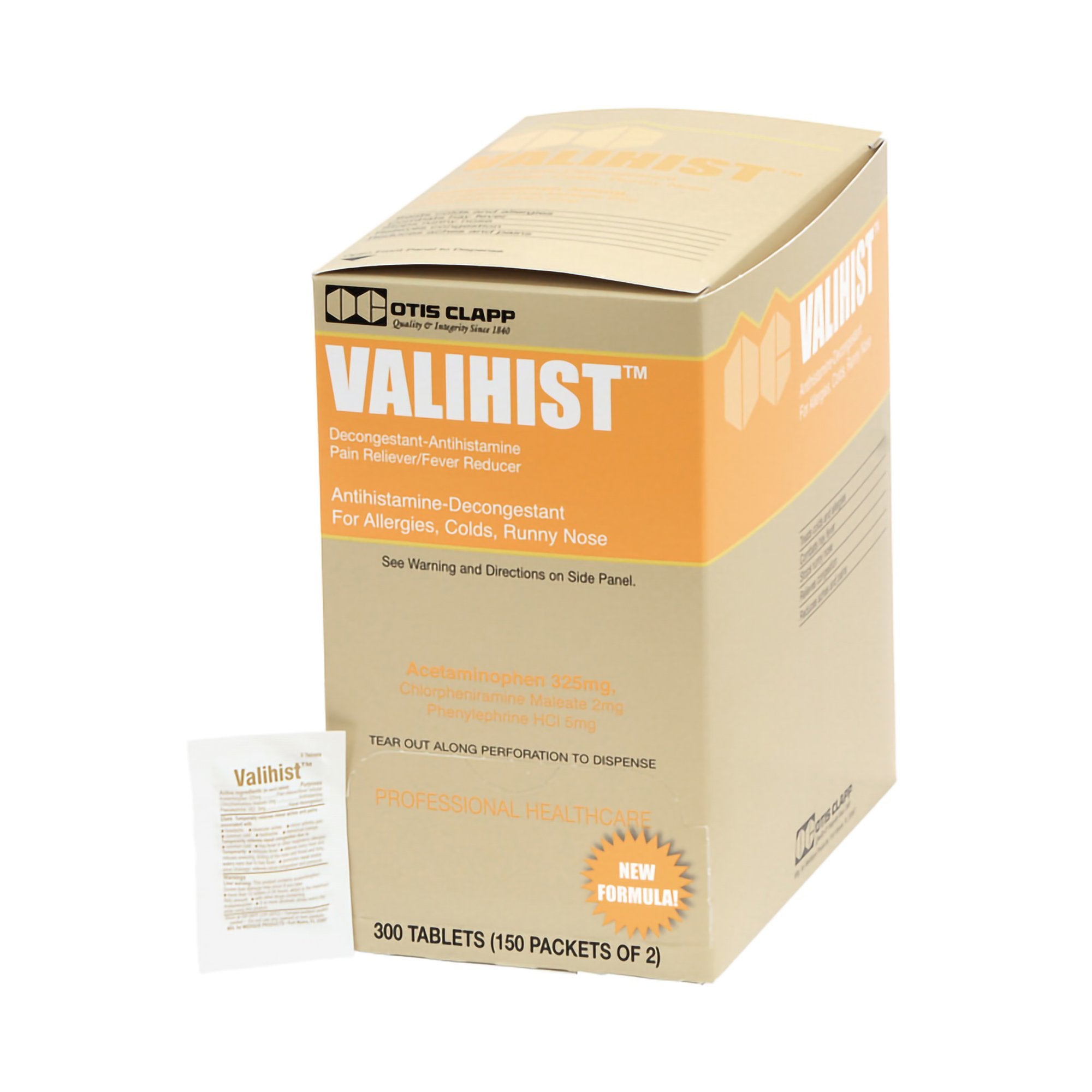 Medique Products - Cold and Cough Relief Valihist™ 325 mg - 2 mg - 5 mg Strength Tablet 2 per Pack [300/BX]