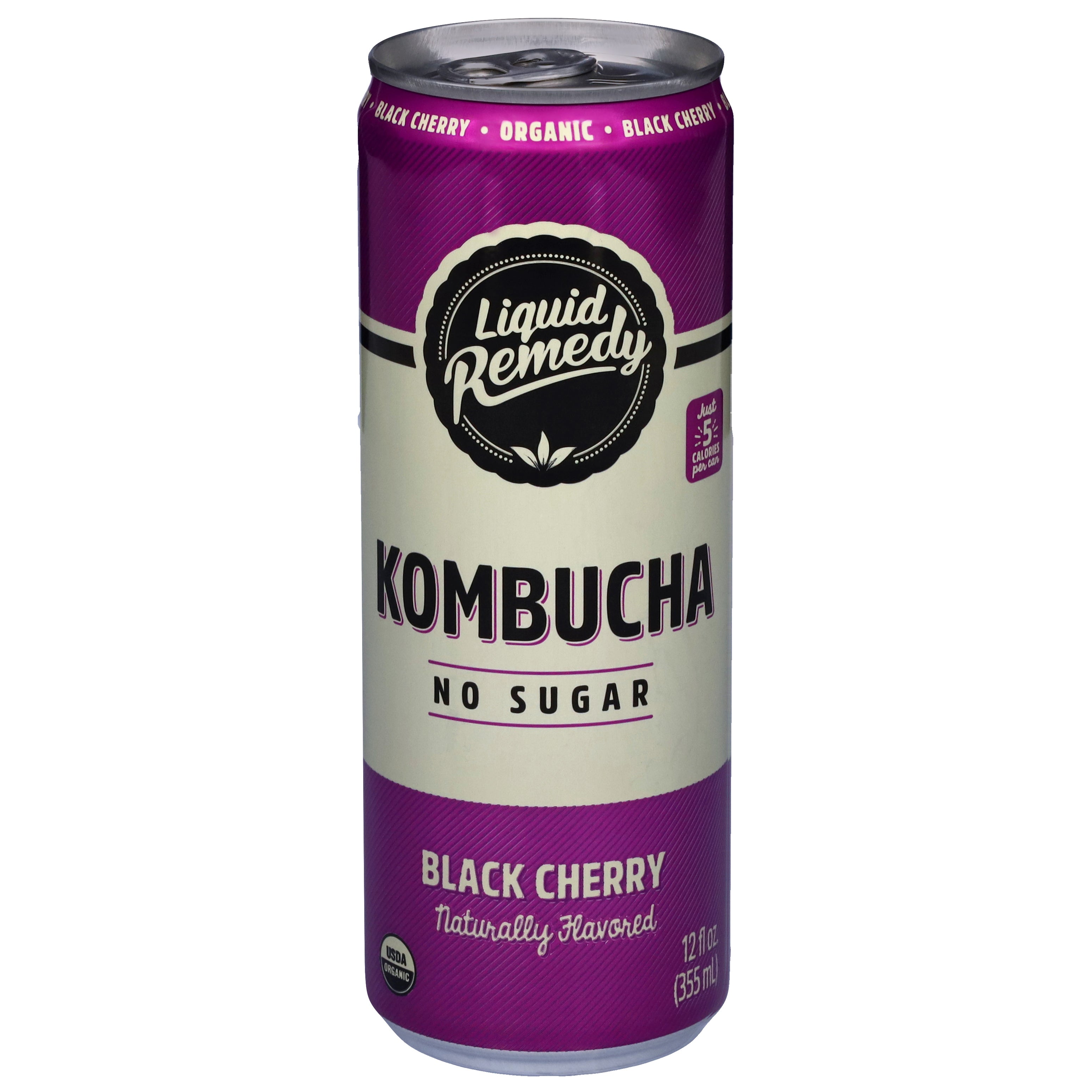Liquid Remedy No Sugar Black Cherry Kombucha 12 fl oz - Case of 12