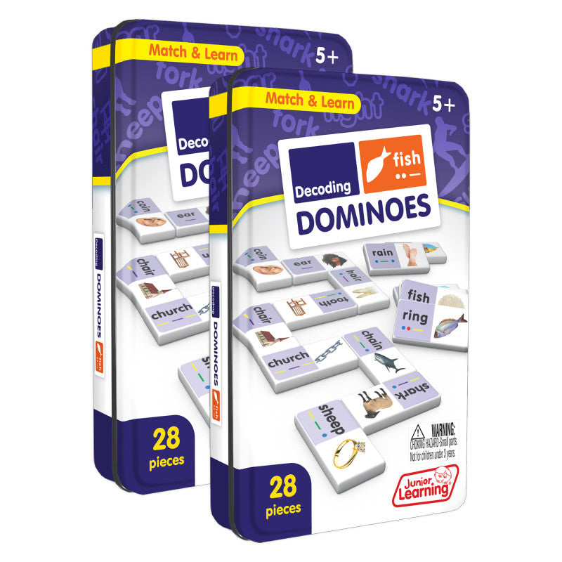 JUNIOR LEARNING - Decoding Match & Learn Dominoes, Pack of 2