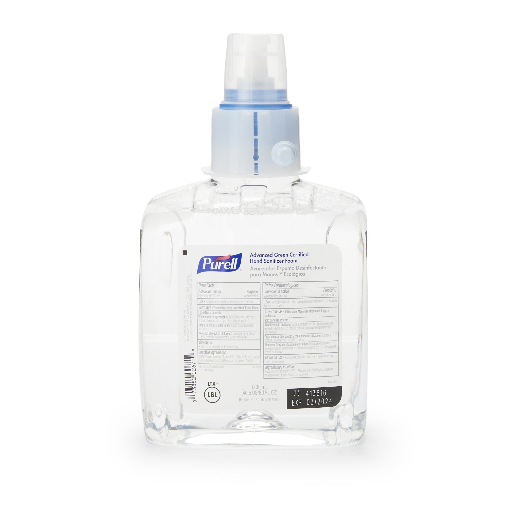 GOJO - Hand Sanitizer Purell® Advanced Green Certified 1,200 mL Ethyl Alcohol Foaming Dispenser Refill Bottle [1/EA] (808192_EA)