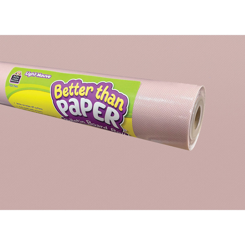 TEACHER CREATED RESOURCES - Light Mauve Better Than Paper Bulletin Board Roll, 4' x 12', Pack of 4