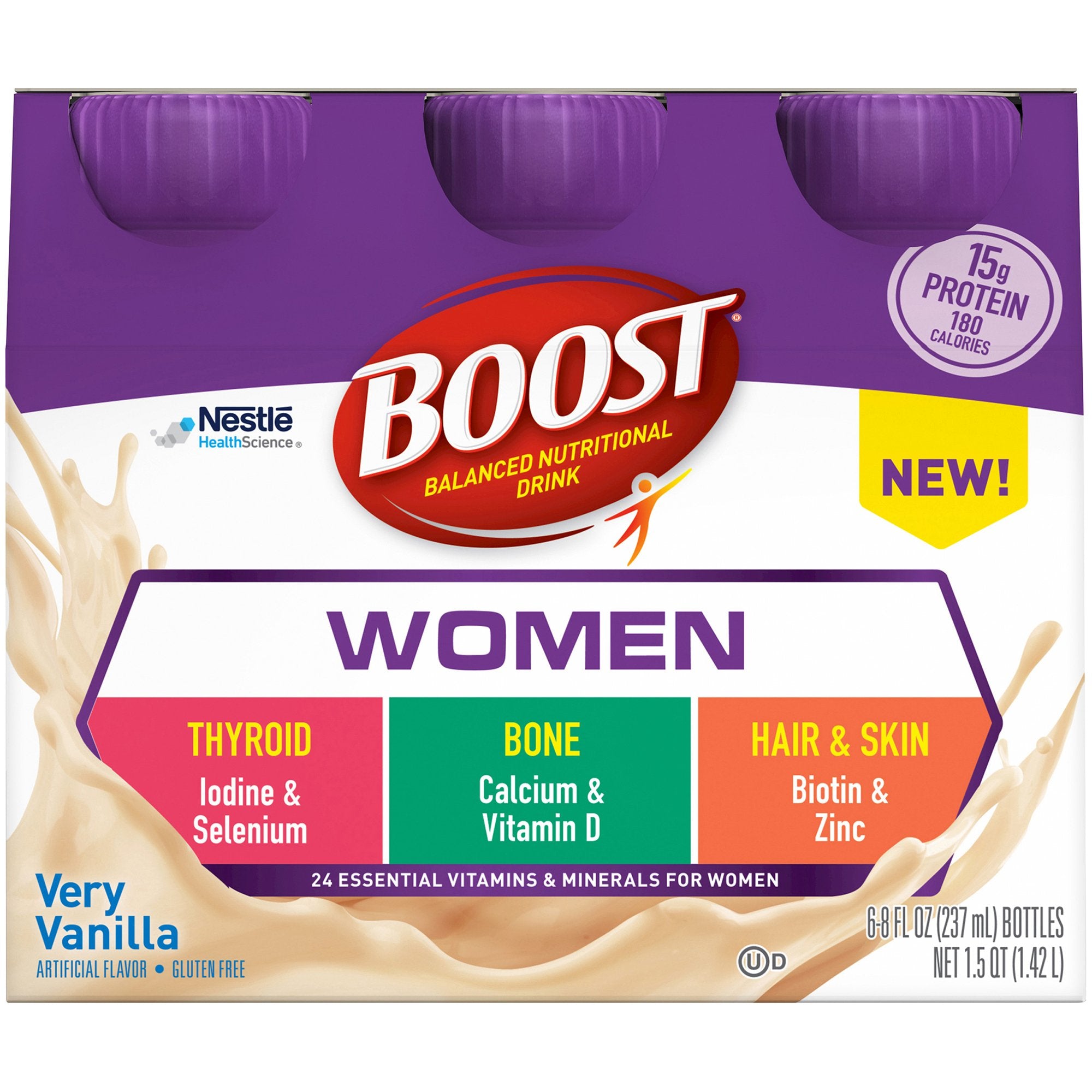 Nestle Healthcare Nutrition - Oral Supplement Boost® Women Very Vanilla Flavor Liquid 8 oz. Bottle [6/PK]