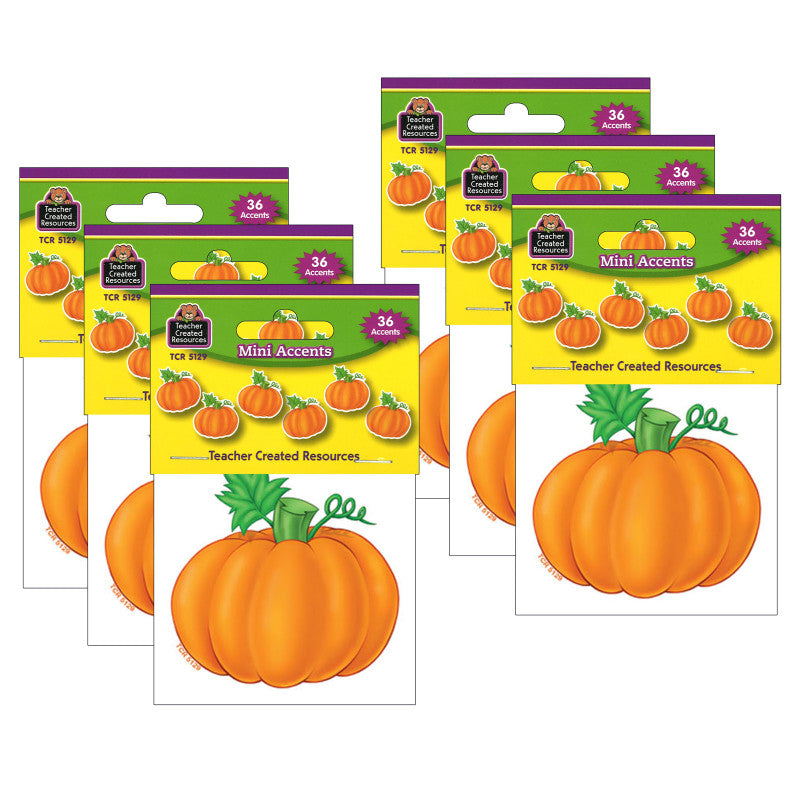TEACHER CREATED RESOURCES - Pumpkins Mini Accents, 36 Per Pack, 6 Packs